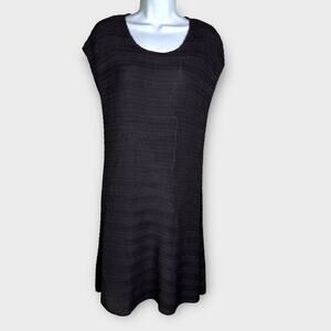 Alquema Gray Crinkle Dress Round Neck Sleeveless Women's Size 1